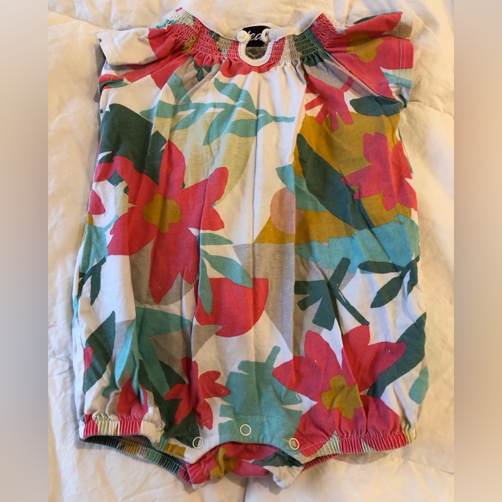 Baby girl floral tea onesie